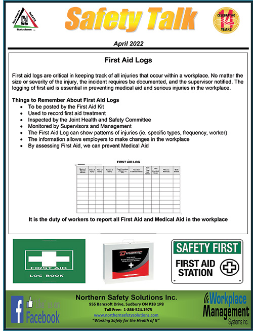 First Aid Log April 2022